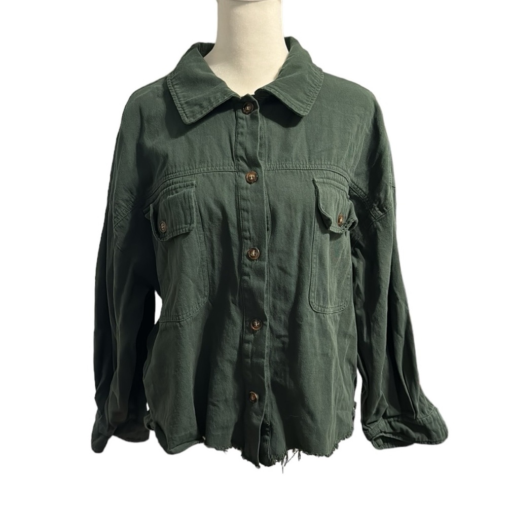JODIFL forest green shacket